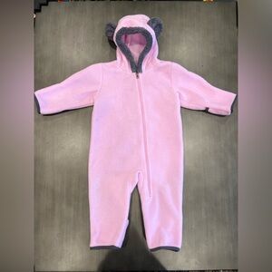 Columbia Pink and Gray Fleece Bunting sz 6-12M